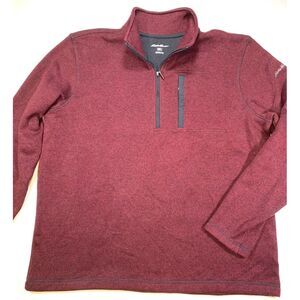 Eddie Bauer Fleece Sweater Mens 2XL Long-Sleeve Mock Pullover 1/4-Zip Warm-Up